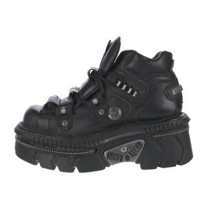 New Rock Leather Wedge Sneakers Size 6